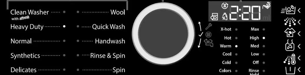 Whirlpool Washing Machine Control Panel