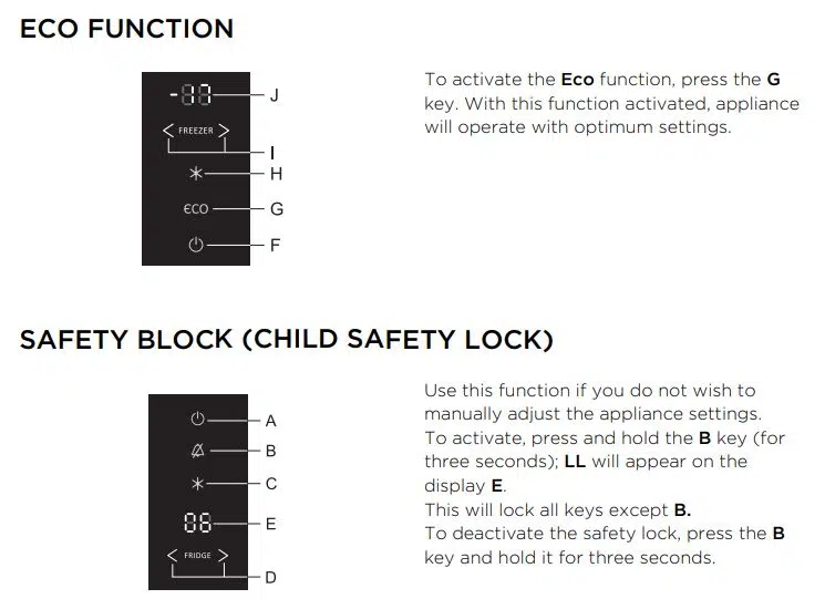 Child Safety Lock and Eco Function