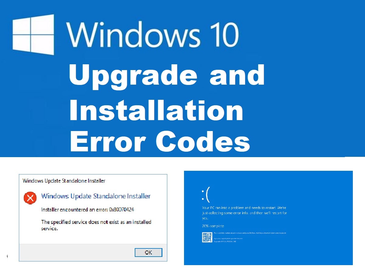 Windows 10 Upgrade and Installation Error Codes