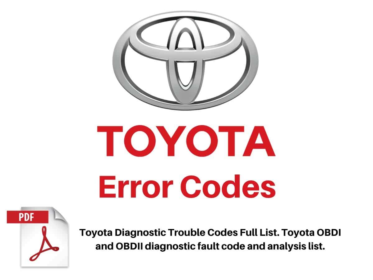 Toyota Error Codes