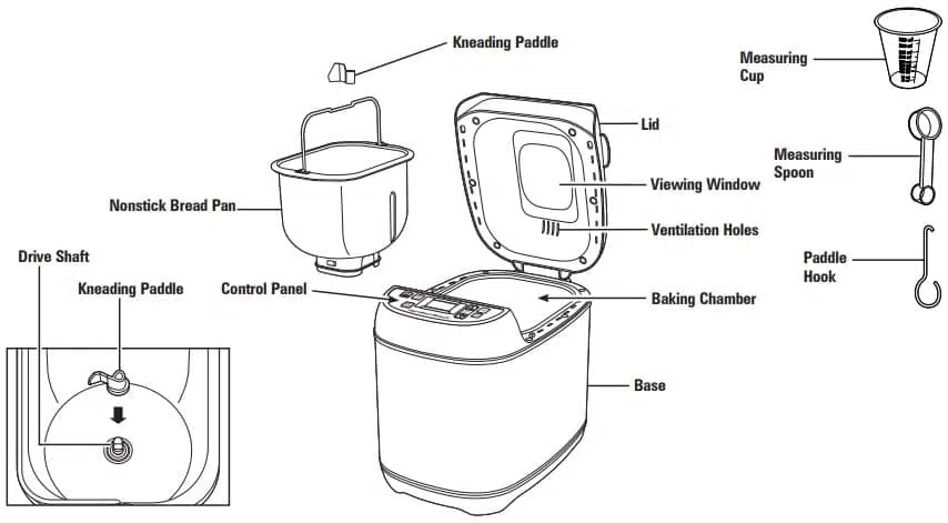 Hamilton Beach Bread Maker Parts and Features