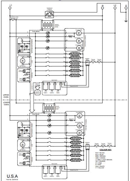 Fisher and Paykel Double Oven USA Wiring Schematic