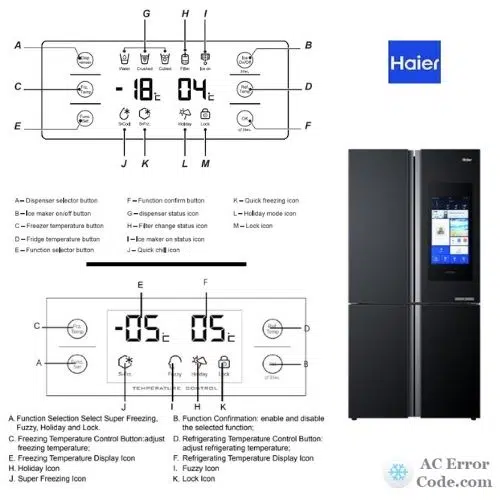 Haier Refrigerator Digital Display and Function 