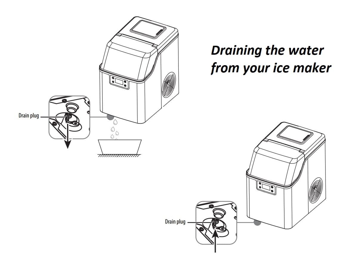 Draining the water from your ice maker